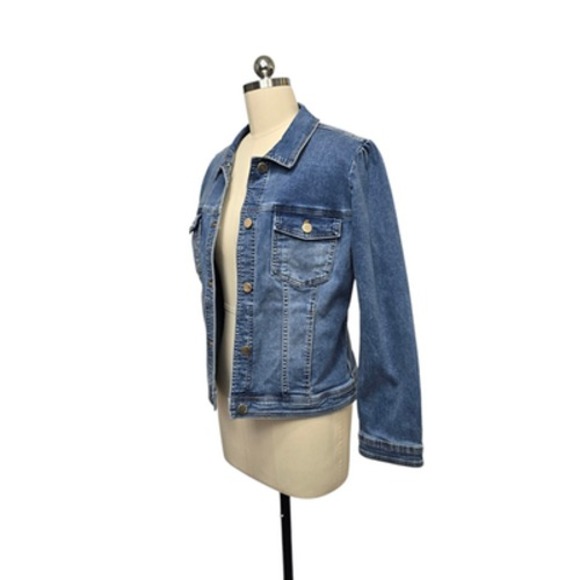 Soft Surroundings Jacket Womens Small Blue Denim Button Stretch Style 25015 - Picture 8 of 10